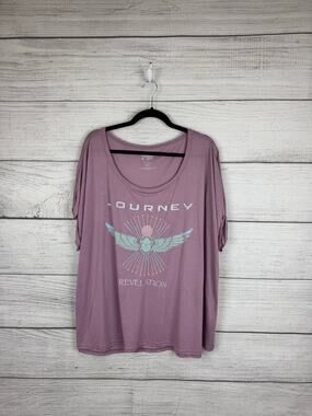 Terra & Sky Plus Size Purple Journey Graphic Band Tee Size 3X